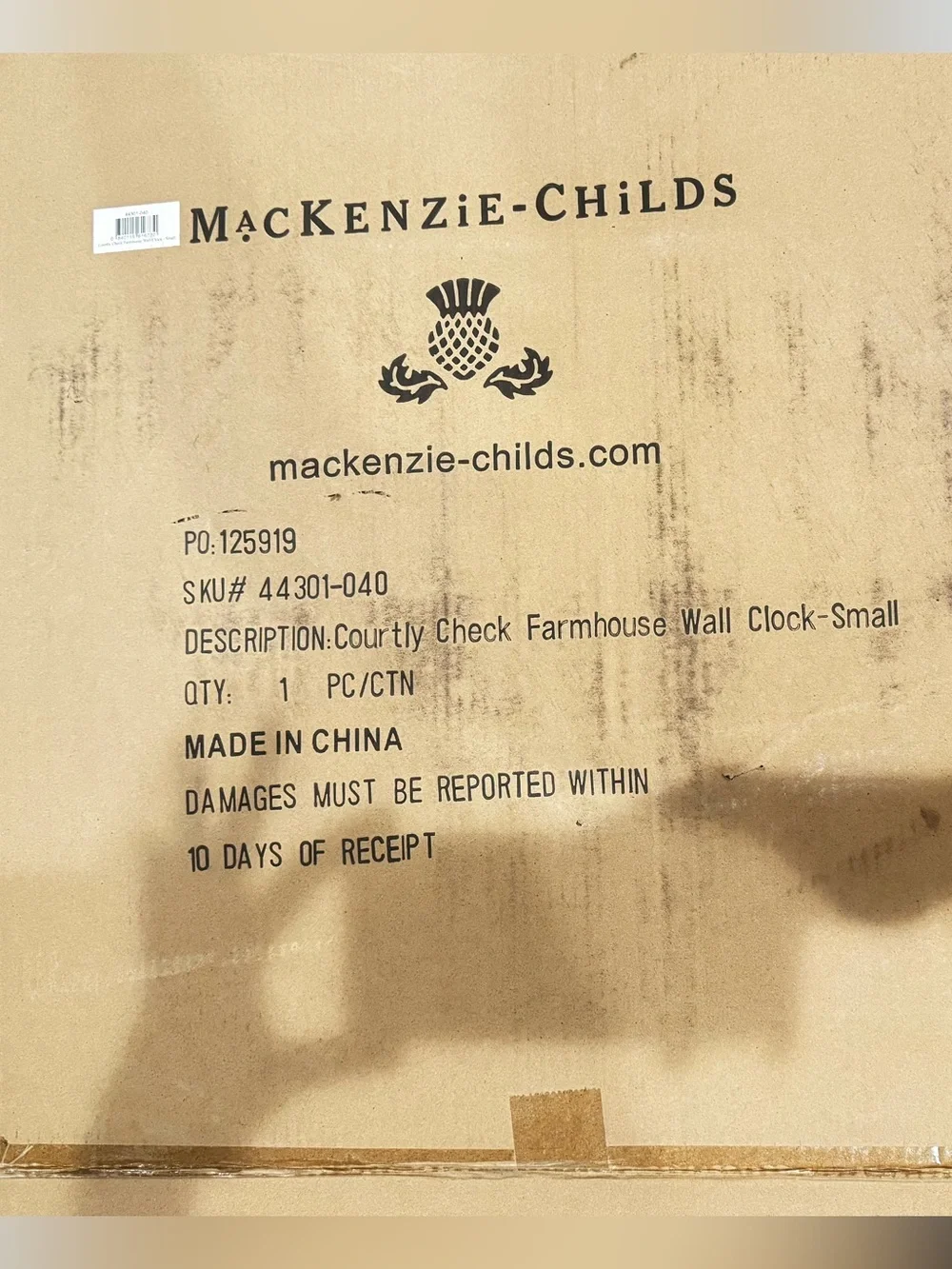 MacKenzie-Childs Courtly Check Small Farmhouse Wall Clock